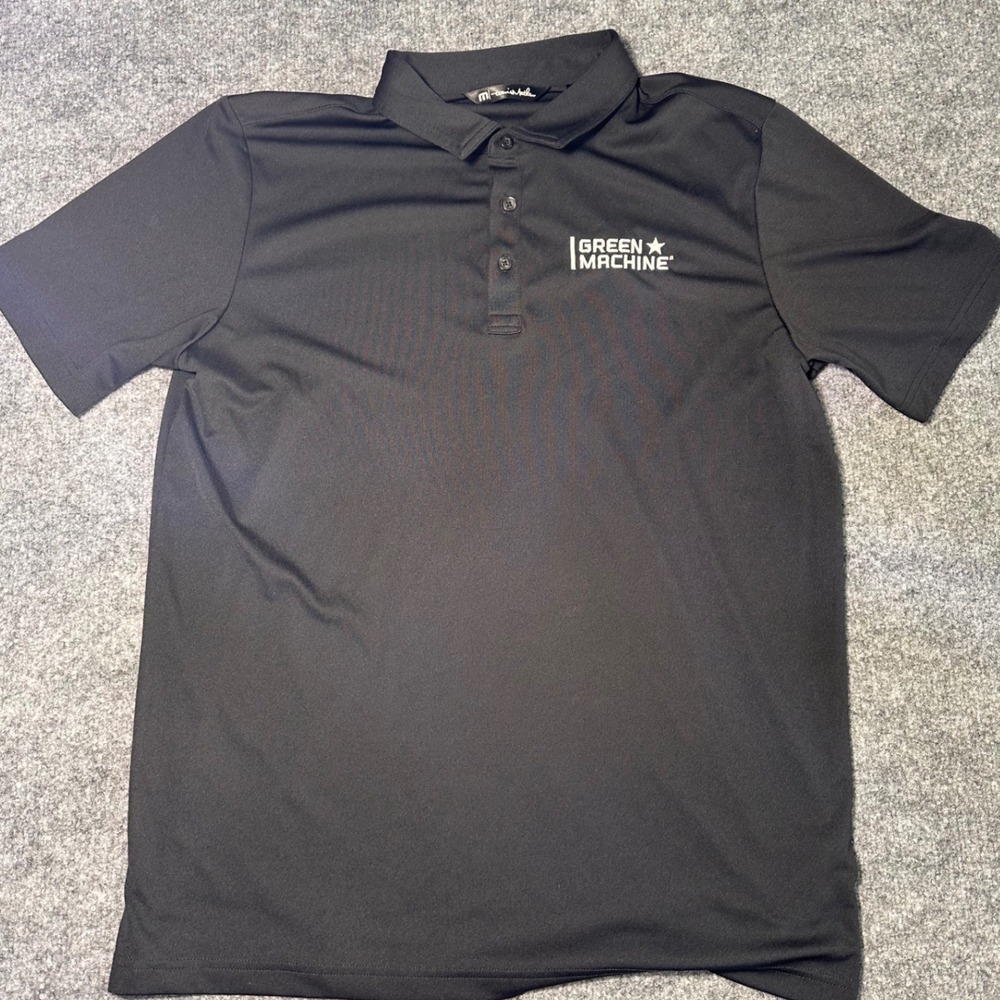 TravisMathew Mens Green Machine Polo Shirt Black Short Sleeve Size L
